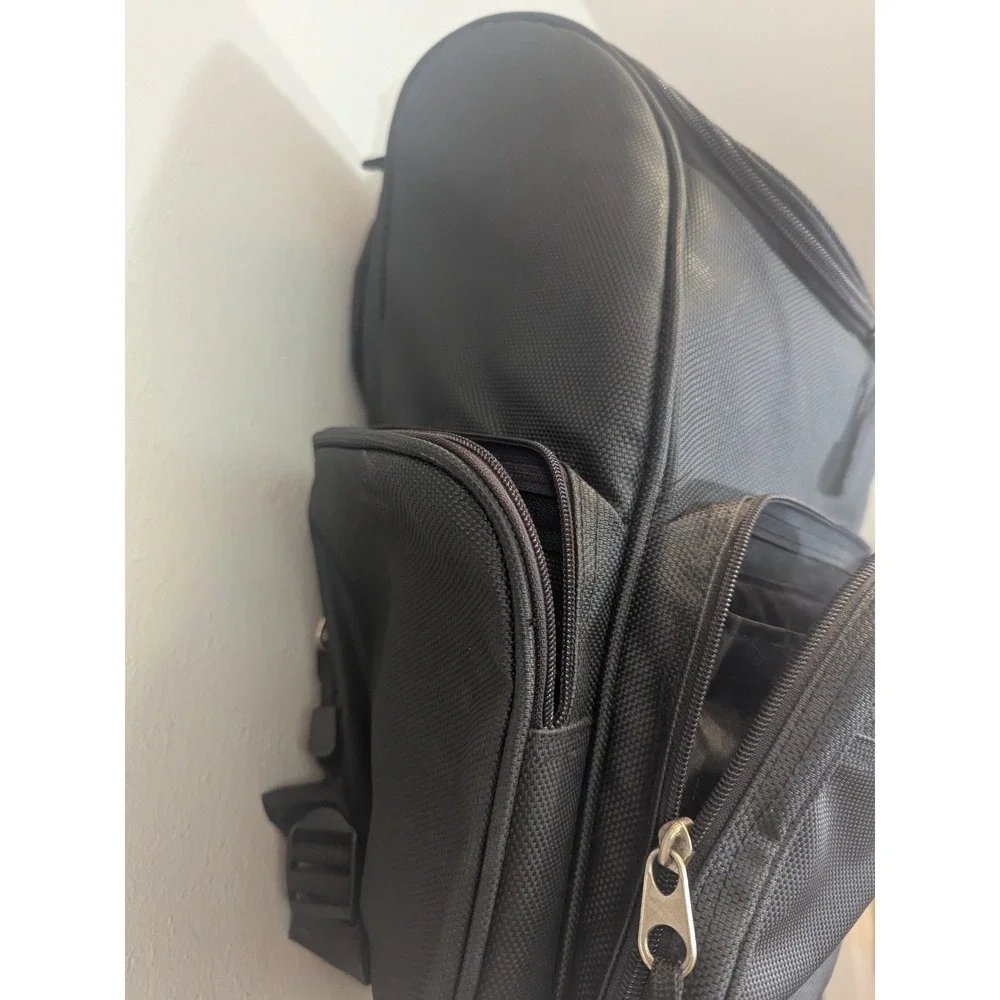 Heritage Travelware Black Laptop Backpack Business Travel Nylon Multi Pocket Bag
